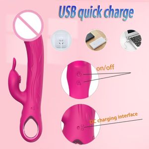 Volwassenen Elektrische Dildo Vibrator 10 Frequenties USB Oplaadbaar Waterdicht ABS+Silicone Konijn Massager Stimulatie <span class=keywords><strong>Vagina</strong></span> - Product Image 2