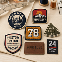 Écusson personnalisé tissé, étiquette brodée, badge en cuir, motif chenille, logo pour veste, sac, uniforme, casquette, accessoire vestimentaire