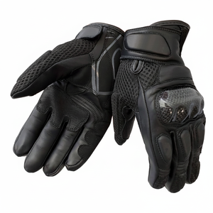 Gants de moto en cuir véritable en fibre de carbone, durables et imperméables Gants de motocross unisexes pour motocyclistes Gants d'équitation MTB Dirt Bike Gloves - Product Image 1