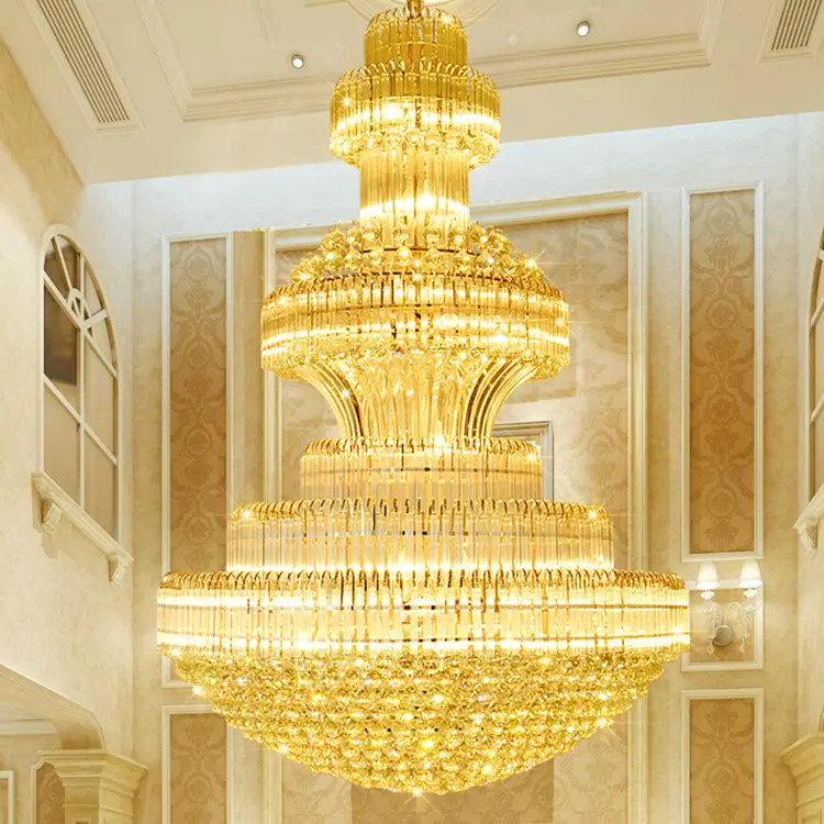 Contemporary foyer large art lobby luxury modern nordic hotel dinning decor lustre led crystal chandelier