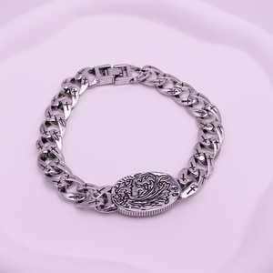 Horus Eye Men's <b>Bracelet</b> Zinc Alloy Two-tone Antique White K Cross Pattern Gift Jewelry - Product Image 2