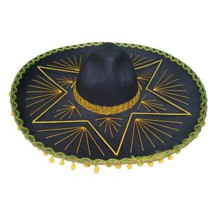 Sombrero Fedora de Ala Ancha con Estrella Bordada en Fieltro para Eventos de Negocios, Casual, Cinco de Mayo y Fiestas - Product Image 5