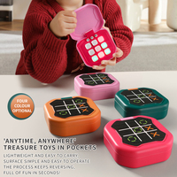 JUNRONG Jeu électronique portable Tic Tac Toe pour enfants, console de puzzle lumineuse, jeu de combat 2 joueurs, jouet éducatif stimulant l'esprit, cadeau