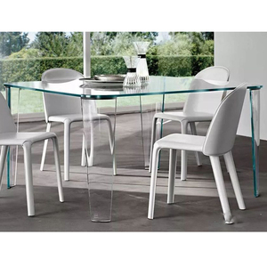 Mesa de Centro Moderna de Vidrio Curvo de Color - Mesa Decorativa de Vidrio Templado Curvo para Sala de Estar - Product Image 1