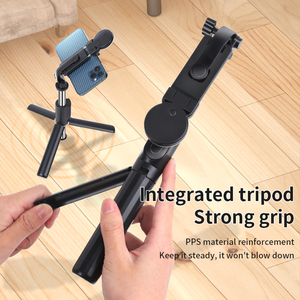 Venta caliente 100mm Cable Mini Selfie Stick Holder portátil de acero inoxidable plegable giratorio luz Smartphone trípode para - Product Image 4