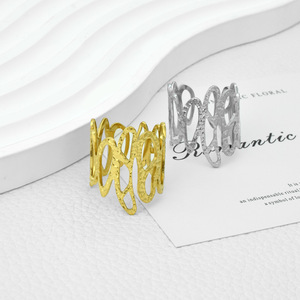 Popular Niche Design Hollowed Out Geometric Shaped <b>Ring</b> Gold Silver Plated Women's Stainless Steel <b>Rings</b> Wholesale Jewelry - Product Image 2