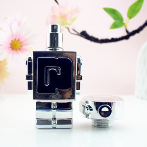 Botella de Perfume Cuadrada Mate Transparente Recargable con Pulverizador de Rosca, Modelo <span class=keywords><strong>Robot</strong></span>, 50ml - Product Image 5