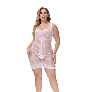 Femmes <span class=keywords><strong>grande</strong></span> <span class=keywords><strong>taille</strong></span> transparent tentation sous-vêtements Sexy Lingerie Sexy blanc résille body - Product Image 2