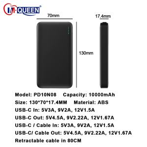 Batería Externa Portátil con Logotipo Personalizado, 10000mAh de Alta Capacidad, Carga Rápida, Cables Retráctiles para iPhone 15 14 13 - Product Image 2
