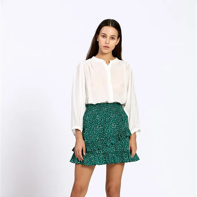 High Quality Women Summer Short Dress Young Girl Stylish Vintage Chiffon Floral Skirt mini skirt for female