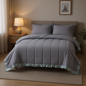 Edredón Ligero Alternativo a Plumón, Acolchado de Poliéster, para Todas las Estaciones, Estilo Moderno, Color Sólido, Lavable a Máquina - Product Image 2