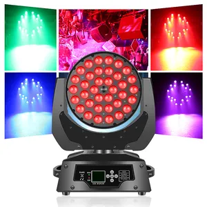 SHTX lampu sorot Led kepala bergerak 36x18W, RGBWA + UV 4in 1/5in 1/6in1 untuk DJ bar Disco Club Zoom lampu panggung