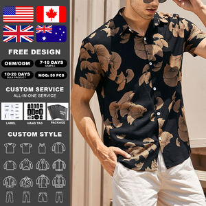 Camisas Casuales para Hombre Kingsen con Logotipo Personalizado, Nueva Moda, Impresión Personalizada, Transpirables, Ecológicas, de Secado Rápido, Cuello en V, Alta Calidad, Diseño Floral - Product Image 2