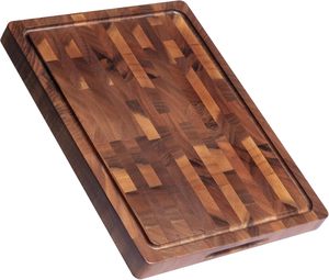 Planches à découper en bois de noyer, planche à découper double face en grain de bois, grande planche à découper avec poignée, planche de boucher pour charcuterie - Product Image 1