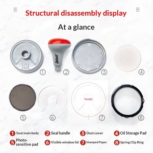 Materiali all'ingrosso originali in plastica fotosensibile per timbri flash Deskmate <span class=keywords><strong>TNA</strong></span> con manico grande, senza bordi sigillati, ovali e quadrati - Product Image 4