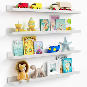 Juego de Estantes de Pared Rústicos de Madera de <span class=keywords><strong>36</strong></span> Pulgadas y 4 Niveles con Gran Capacidad de Almacenamiento, Estantes Flotantes Duraderos para Sala de Estar, Dormitorio u Oficina - Product Image 5