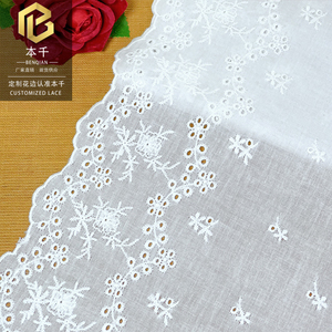 LEIXUSI 23.5cm <strong>White</strong> Cotton Eyelet Embroidery <strong>Lace</strong> Trim, Four Width Options for Victorian <strong>Dress</strong> Kids DIY Sewing - Product Image 4