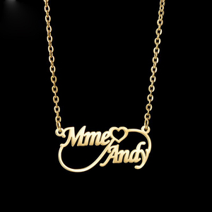 All'ingrosso personalizzato Infinity simbolo <span class=keywords><strong>collana</strong></span> ciondolo personalizzato targhetta <span class=keywords><strong>con</strong></span> strass su maglia <span class=keywords><strong>collana</strong></span> in acciaio inox - Product Image 5