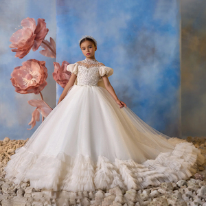 Grandi ragazze treno abbigliamento per bambini ragazza fiore abito di compleanno ragazza festa di nozze abito abito da sposa principessa abito da sposa abito da ballo per i bambini - Product Image 2