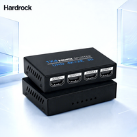 Répartiteur métallique Hardrock 4Kx2K 1x4 10,2 Gbit/s avec réinitialisation du signal et prise en charge 3D pour affichages de détail et installations AV