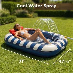 แพยางเป่าลมสำหรับอาบแดด พร้อมสเปรย์น้ำ สำหรับผู้ใหญ่ ใช้เป็นเตียงอาบแดด หรือแพว่ายน้ำสำหรับเล่นน้ำในฤดูร้อน - Product Image 2