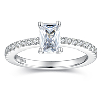 Élégante bague de fiançailles personnalisée en argent sterling 925 plaqué or avec zircon, pour femmes