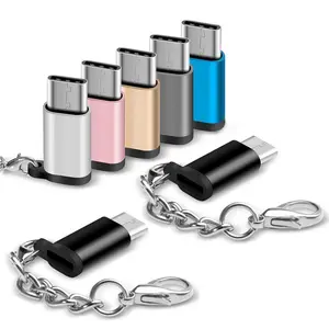 New Type High Quality Bulk Sale USB 3.1 Type C Male to Micro USB female OTG USB C Type-c Adapter converter with Chain Easy Carry