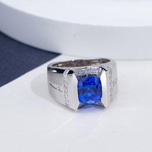 Messi Jewelry MSR-1948 925 <b>Silver</b> Cushion Shape Lab Gemstone <b>Ring</b> <b>Men</b> <b>Ring</b> - Product Image 4