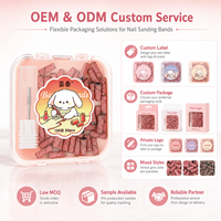 Yaqin OEM ODM Bandes de ponçage miniatures roses améliorées, grains 100/150/180/240, pour le retrait de vernis gel, manucure et pédicure, avec logo personnalisé
