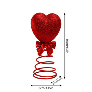 Décoration de Noël en forme de cœur rouge en peluche personnalisable avec logo, pour le sommet de l'arbre, moderne et créative, pour une ambiance intérieure de la Saint-Valentin - Product Image 4