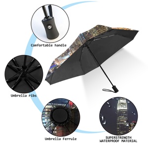 Stylish Straight Foldable <b>Umbrella</b>-Customizable Multi-Color Logo & Lightweight Frame Business Gifts <b>Windproof</b> Fully-Automatic - Product Image 3