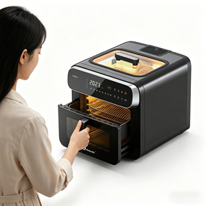 Four à friture <span class=keywords><strong>sans</strong></span> <span class=keywords><strong>huile</strong></span> Anbolife de 13 L avec double fenêtre de visualisation et écran tactile intelligent, <span class=keywords><strong>appareil</strong></span> de <span class=keywords><strong>cuisson</strong></span> <span class=keywords><strong>sans</strong></span> <span class=keywords><strong>huile</strong></span> pour la maison et le commerce - Product Image 4