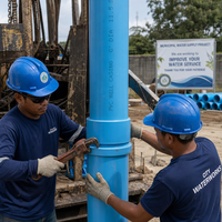 Tuyau de protection en PVC bleu résistant à la corrosion pour le forage de puits d'eau et les systèmes de transport de liquides souterrains