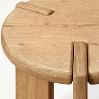 Table d'appoint Rhoohill en bois massif américain, style rétro, ronde, pour salon, table à thé, table d'appoint de canapé moderne et simple en chêne noir, personnalisable