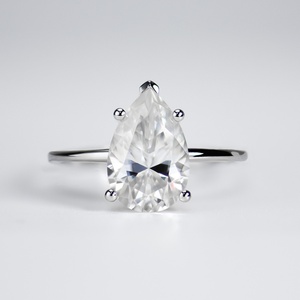Pierre précieuse en moissanite de forme poire avec GRA, bague pour femme de haute qualité, coupe poire, bijoux pour femme en argent 925 - Product Image 4