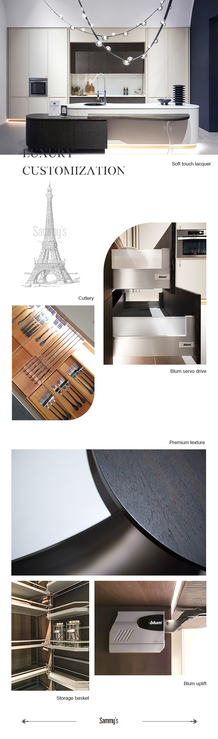 キッチンキャビネット26年工場前製造高品質メープル/ブラック