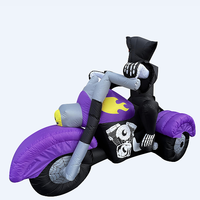 Vente en gros Décorations gonflables pour Halloween Décoration gonflable de cour extérieure pour moto Halloween Ghost Drive