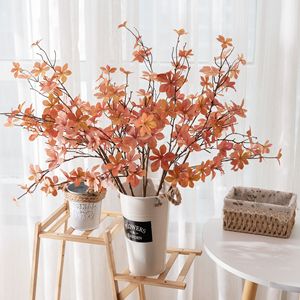 Fleur artificielle CallaFloral, feuille de dragon doré hawaïen, eucalyptus, branche unique, décoration intérieure, orange, vert automnal - Product Image 1