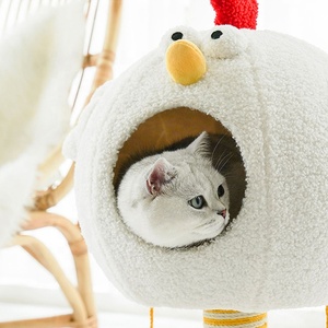 Moderno pollo gato escalada árbol invierno gato rasguño poste madera maciza pollito Cluck gato árbol - Product Image 6