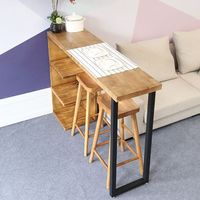 Les fabricants vendent directement les tables à manger populaires Designs de meubles en bois modernes Table de bar de cuisine haute café en bois
