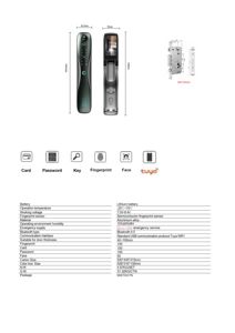 Serrure de porte intelligente Offre Spéciale empreinte digitale sécurité à domicile numérique Touya caméra serrure de porte Wifi avec caméra serrure de porte intelligente - Product Image 6