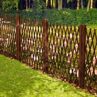 TERCEL Clôture rétractable en bois massif Treillis portable pour jardin Rampe télescopique en bois extérieur pour balcon de villa