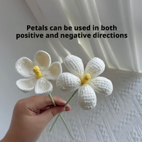 Sheng Cai Décoration d'intérieur Fleur artificielle tricotée en coton doux, finie, en fil violet, avec fleurs séchées et Plumeria Rubra tissée au crochet