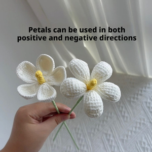 Sheng Cai Décoration d'intérieur Fleur artificielle tricotée en coton doux, finie, en fil violet, avec fleurs séchées et Plumeria <span class=keywords><strong>Rubra</strong></span> tissée au crochet - Product Image 2