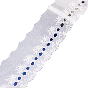 Meilleures ventes : Garniture de dentelle brodée 100% Coton, motif floral, écologique, avec nœud et œillets, style sexy, 7 cm, dentelle rétro pour sacs en tissu - Product Image 1