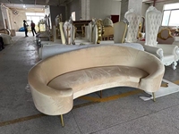 Großhandel Circular Arc Shape Beige Braut und Bräutigam Hochzeits dekoration Sofa