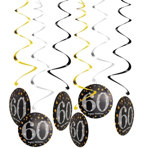6 Pezzi Decorazioni a Spirale per Festa di <span class=keywords><strong>Compleanno</strong></span>, 30 40 50 60 70 Anni, Ornamenti Appesi per 60° <span class=keywords><strong>Compleanno</strong></span> - Product Image 1
