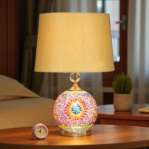 Lámpara DE MESA DE DOBLE luz Simple de mosaico turco de Vidrio colorido para dormitorio y salón - Product Image 3