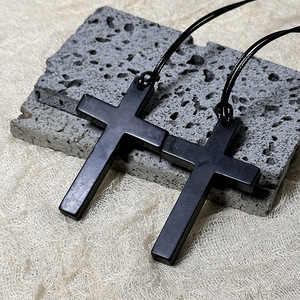 <span class=keywords><strong>Karelian</strong></span> Heritage Shungite Cross Pendant, accesorio de joyería de piedra natural para protección EMF - Product Image 5