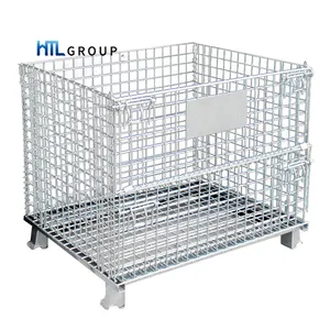 Stackable Collapsible Folding Save Space Metal Welded Wire Steel Galvan Pallet